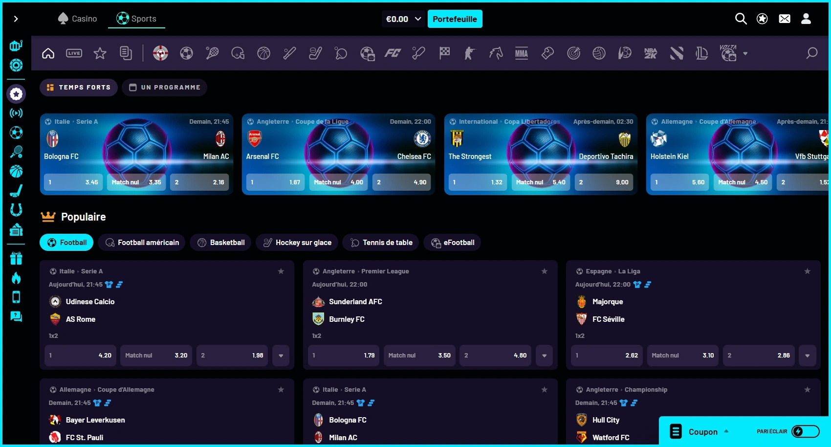 Paris sportifs en direct sur les événements en temps réel chez TurboWins